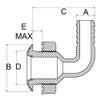 White Water - Marine 316 Stainless Steel Trim with Nylon Body Thru-Hull | 90 Degree Angle | Fits 1-1/2" Tube, for Boat, Yacht, Plumbing | Resistant to Corrosion view 2