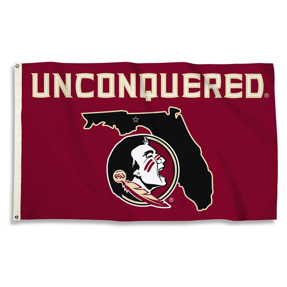 BSI PRODUCTS, INC. - Florida State Seminoles 3x5 Flag with Heavy-Duty Brass Grommets - FSU Football, Basketball and Baseball Pride - Durable for Indoor and Outdoor Use - Great Fan Gift - Unconquered