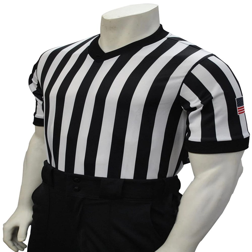 Smitty Men's V-Neck Basketball Referee Shirt & USA Flag (XX-Large)