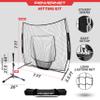 PowerNet Baseball Softball Practice Net 7x7 with Baseball Accessories for Practice Pitching, Batting & Fielding, Ball Caddy, Weighted Baseballs, Tee (Black 7x7 Net & Tee) view 3
