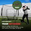 PowerNet Baseball Softball Practice Net 7x7 with Baseball Accessories for Practice Pitching, Batting & Fielding, Ball Caddy, Weighted Baseballs, Tee (Black 7x7 Net & Tee) view 4