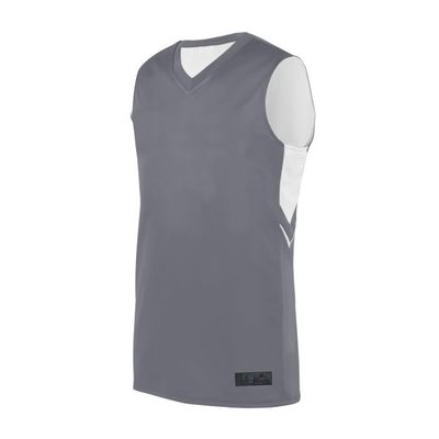 Augusta Sportswear Youth Alley-OOP Reversible Jersey, Graphite/White, M