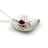AJ's Collection Domed Square Name Like No Other Personalized with Crystal Birthstone Necklace. 925 Pendant Showcases a Name and Monogramm Initial. Includes a choice of 925 Chain. view 2