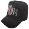 Altis Apparel Bling Rhinestone Baseball Mom Black Cadet Cap Hat Sports Military (Baseball Mom Cadet) view 2