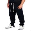 PROGO USA Men's Joggers Sweatpants Basic Fleece Marled Jogger Pant Elastic Waist (2X-Large, Black) view 2