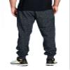 PROGO USA Men's Joggers Sweatpants Basic Fleece Marled Jogger Pant Elastic Waist (2X-Large, Marled Black) view 4