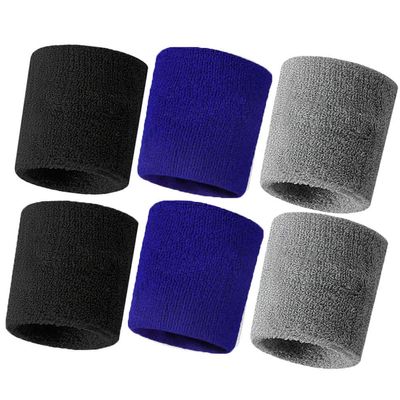 HANERDUN Wrist Sweatbands Thick Terry Cloth Wristbands for Men and Women Athletic Sweat Bands for Sports Tennis Gym Basketball