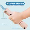 Homello Jump Rope for Kids - Wooden Handle - Adjustable Cotton Braided Fitness Skipping Rope for Toddler Fitness Workout Exercise Outdoor Activity (Green+Blue) view 3
