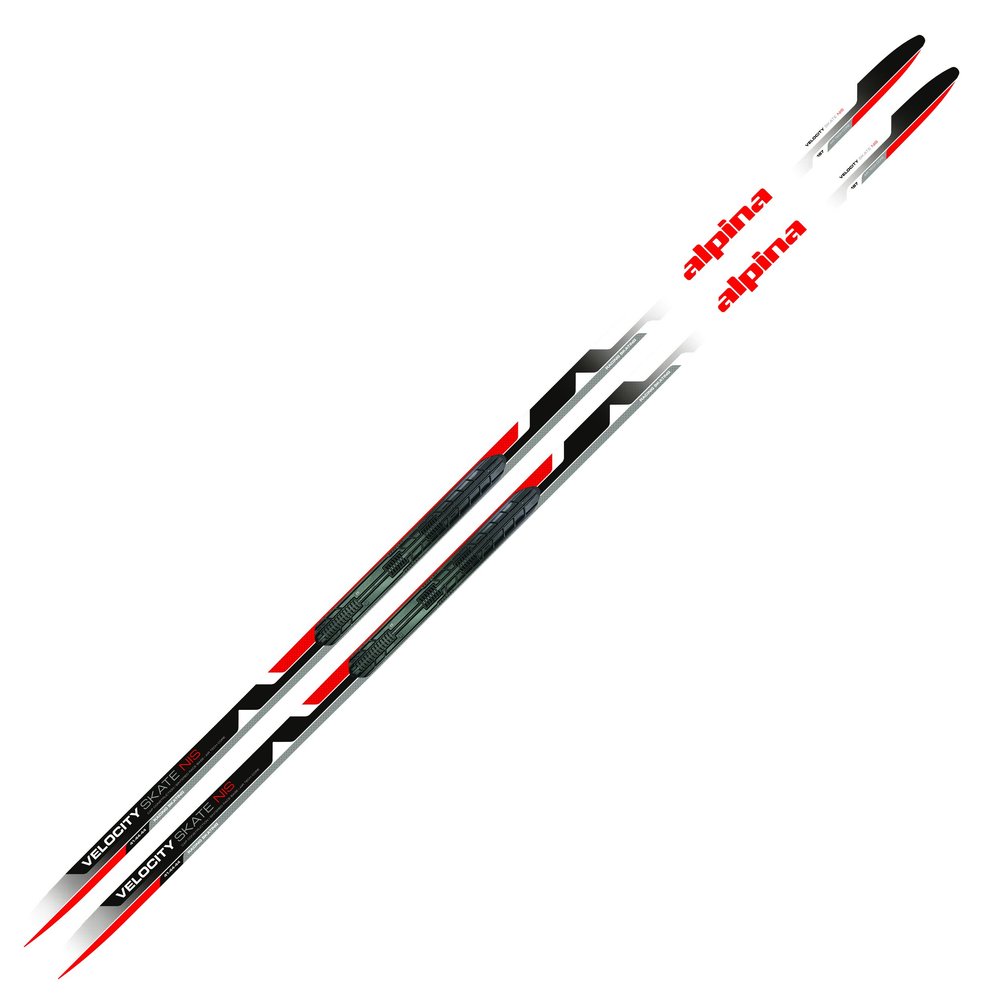 Alpina Sports Velocity Skate Performance Cross-Country Nordic Skis with Rottefella NIS Binding Mounting Plates, 183cm