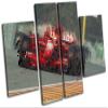 Bold Bloc Design - Formula One Racing Car Red Sports 210x135cm Multi Canvas Art Print Box Framed Picture Wall Hanging - Hand Made in The UK - Framed and Ready to Hang view 1