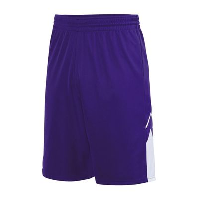 Augusta Sportswear Youth Alley-OOP Reversible Shorts, Purple/White, M