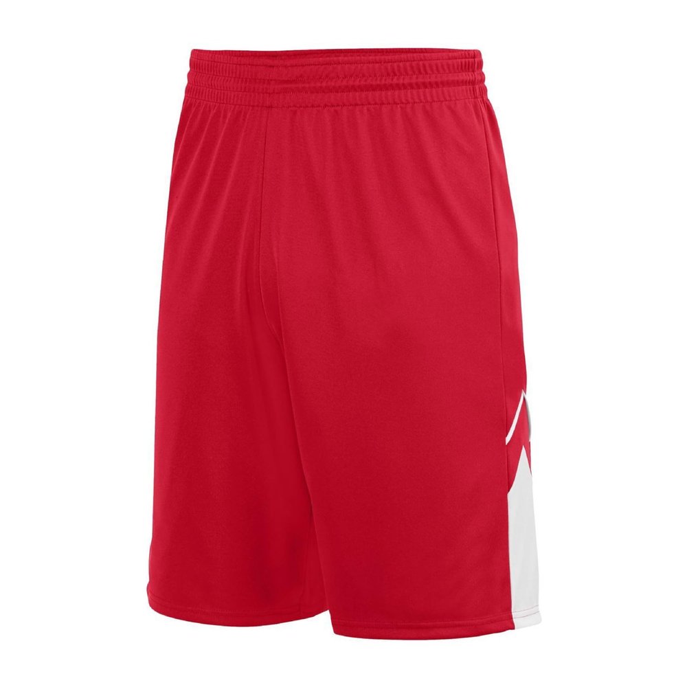 Augusta Sportswear Youth Alley-OOP Reversible Shorts, Red/White, S