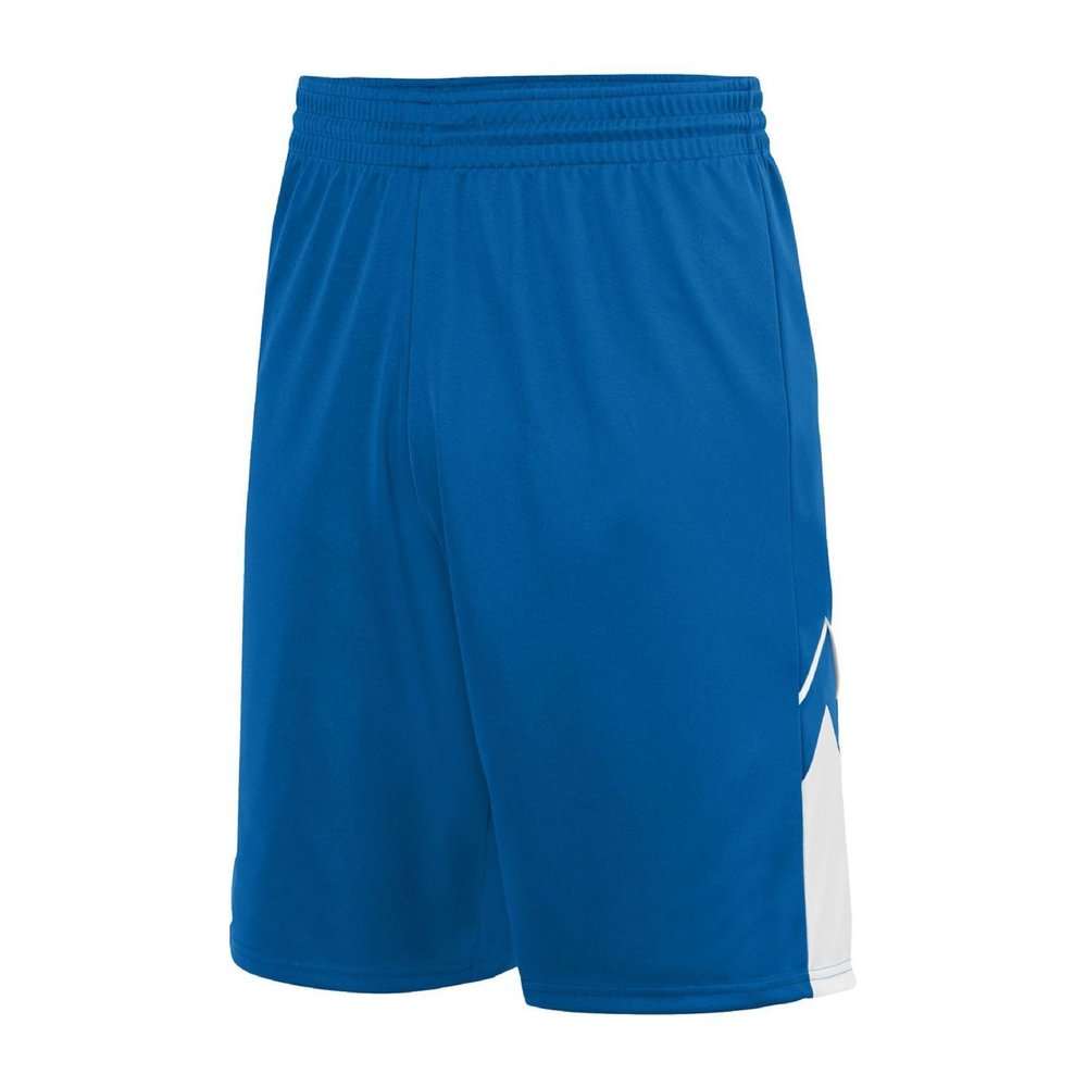Augusta Sportswear Youth Alley-OOP Reversible Shorts, Royal/White, S