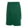 Augusta Sportswear Youth Alley-OOP Reversible Shorts, Dark Green/White, L view 1