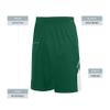 Augusta Sportswear Youth Alley-OOP Reversible Shorts, Dark Green/White, L view 4