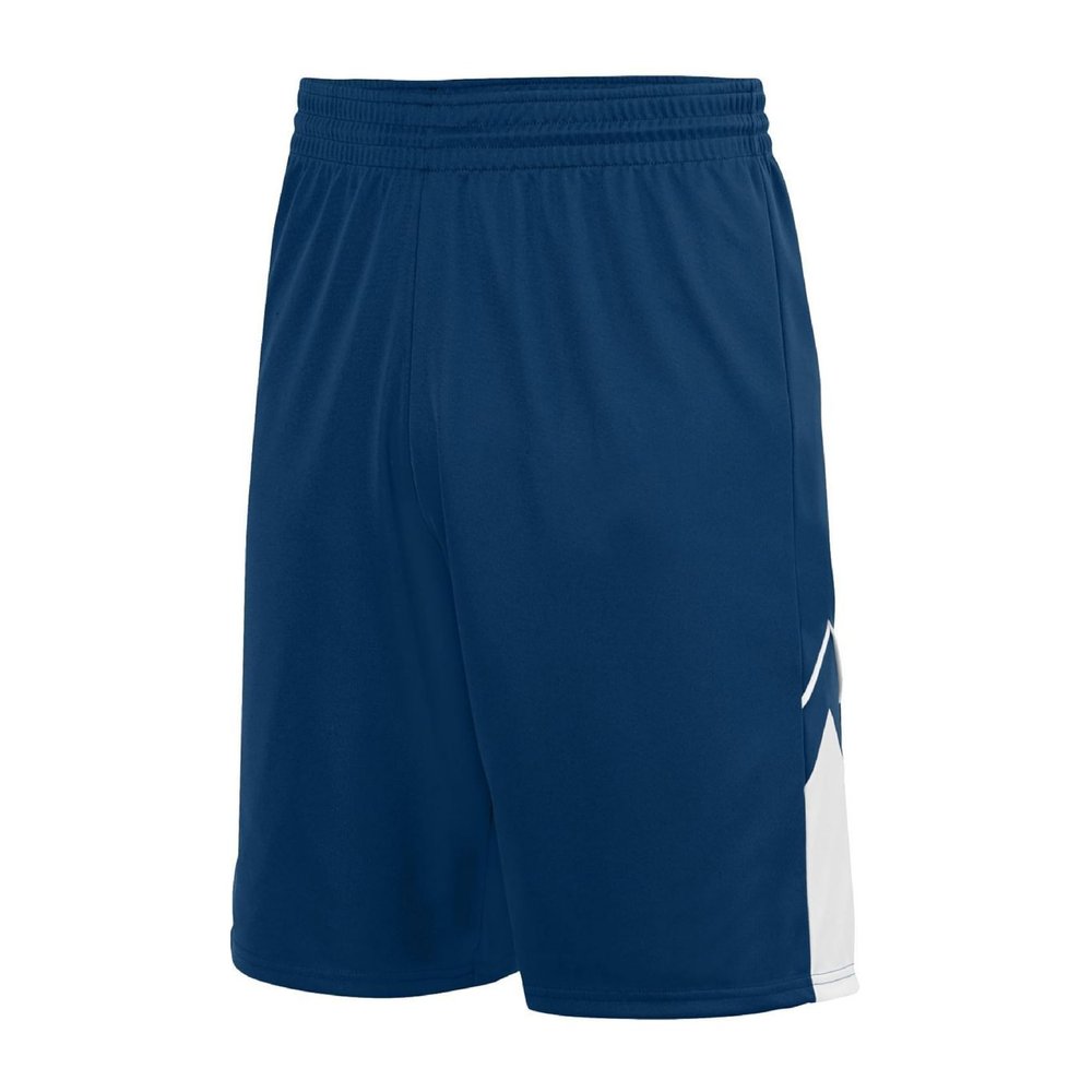 Augusta Sportswear Youth Alley-OOP Reversible Shorts, Navy/White, S