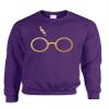ALLNTRENDS Adult Sweatshirt Harry Glasses Scar Gold Print Popular Top (L, Purple Rush Gold) view 1