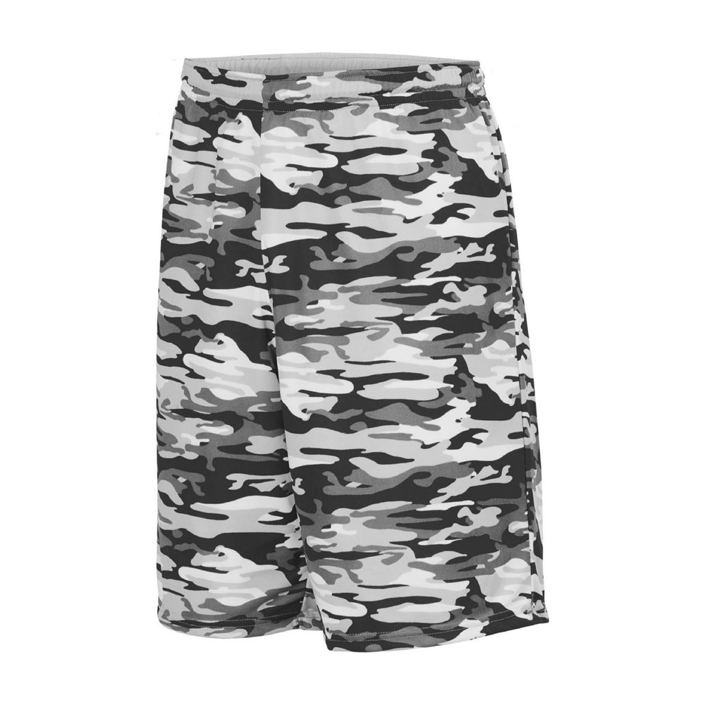 Augusta Sportswear Reversible Wicking Shorts, Black Mod/White, S