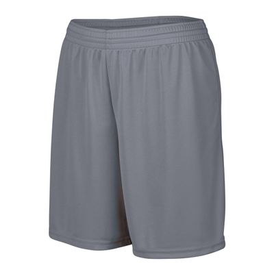 Augusta Sportswear Ladies' Octane Workout Shorts - 7 Inch Inseam Gym Athletic Attire for Women, Graphite, Small