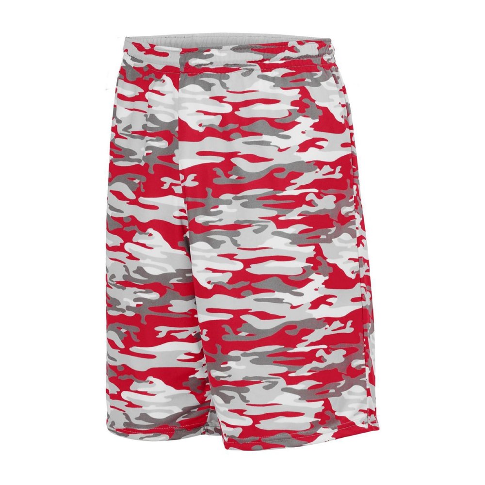 Augusta Sportswear Youth Reversible Wicking Shorts, Red Mod/White, L