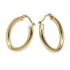 30mm-50mm Classic popular hollow tube earrings stainless steel material does not fade women love elliptical features (gold Diameter 50MM) view 1