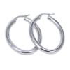 30mm-50mm Classic popular hollow tube earrings stainless steel material does not fade women love elliptical features (silver Diameter 40MM) view 1