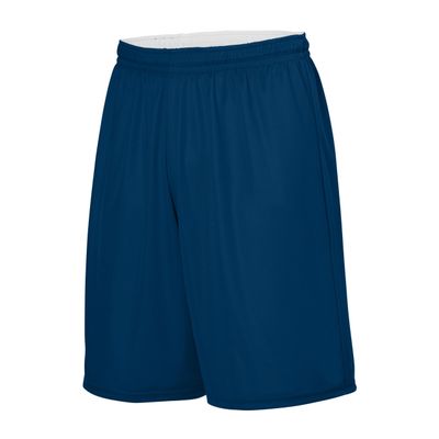 Augusta Sportswear Youth Reversible Wicking Shorts, Navy/White, M