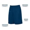 Augusta Sportswear Youth Reversible Wicking Shorts, Navy/White, M view 2
