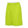 Augusta Sportswear Youth Reversible Wicking Shorts, Lime/White, M view 1