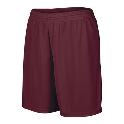 Augusta Sportswear Ladies' Octane Workout Shorts - 7 Inch Inseam Gym Athletic Attire for Women, Maroon, Medium