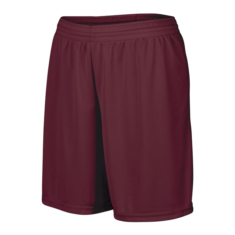 Augusta Sportswear Ladies' Octane Workout Shorts - 7 Inch Inseam Gym Athletic Attire for Women, Maroon, Medium
