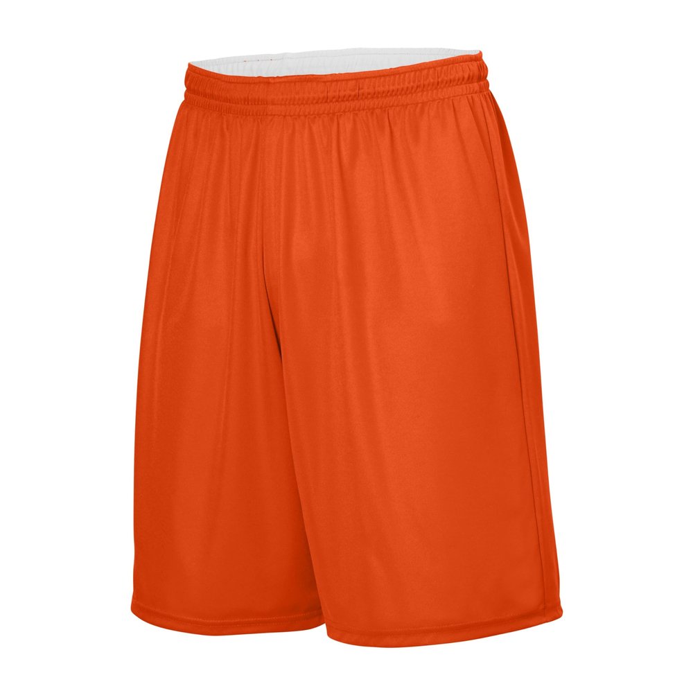 Augusta Sportswear Youth Reversible Wicking Shorts, Orange/White, S
