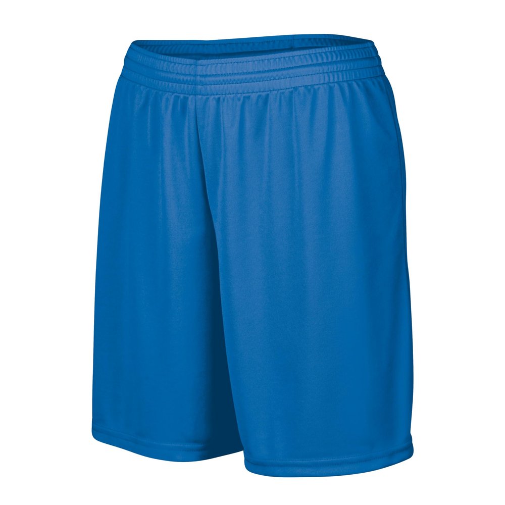 Augusta Sportswear Ladies' Octane Workout Shorts - 7 Inch Inseam Gym Athletic Attire for Women, Royal, Small