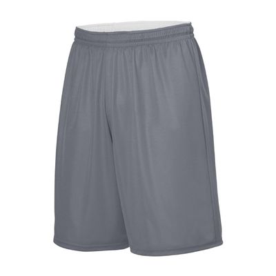 Augusta Sportswear Youth Reversible Wicking Shorts, Graphite/White, S