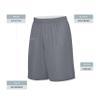 Augusta Sportswear Youth Reversible Wicking Shorts, Graphite/White, S view 2
