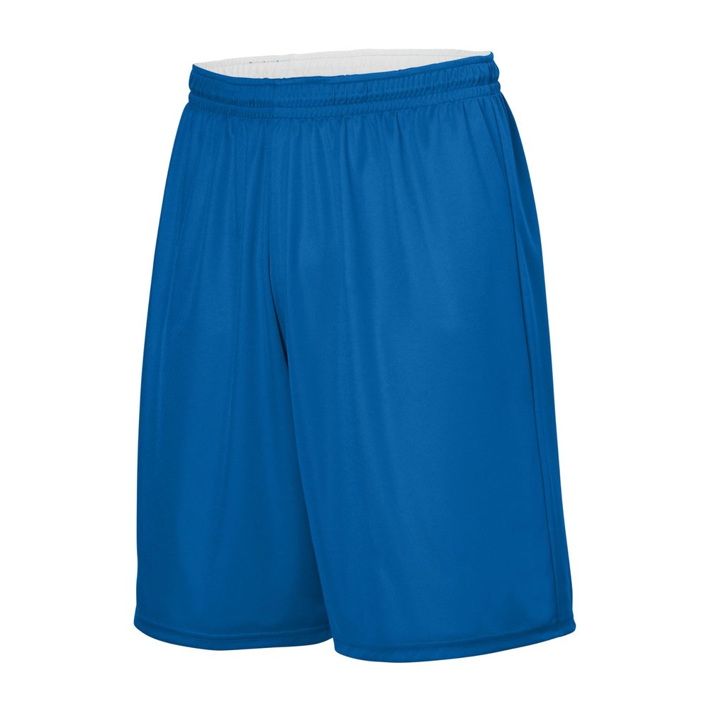 Augusta Sportswear Youth Reversible Wicking Shorts, Royal/White, S