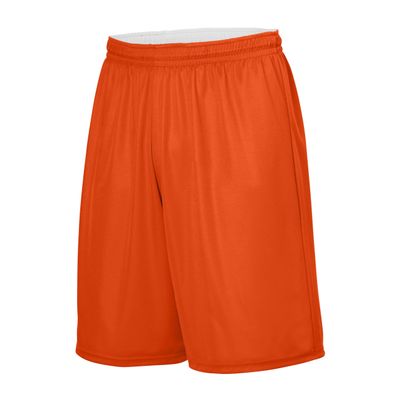 Augusta Sportswear Youth Reversible Wicking Shorts, Orange/White, M