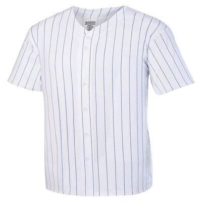 Augusta Sportswear Boys' Pinstripe Full Button Baseball Jersey S White/Royal