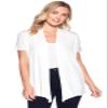 12 Ami Basic Solid Short Sleeve Open Front Cardigan Ivory Large view 1