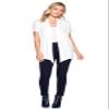 12 Ami Basic Solid Short Sleeve Open Front Cardigan Ivory Large view 4