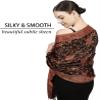 Achillea Soft Silky Reversible Paisley Pashmina Shawl Wrap Scarf w/Fringes (Black Red) view 2