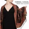 Achillea Soft Silky Reversible Paisley Pashmina Shawl Wrap Scarf w/Fringes (Black Red) view 3