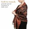 Achillea Soft Silky Reversible Paisley Pashmina Shawl Wrap Scarf w/Fringes (Black Red) view 4
