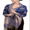 Achillea Soft Silky Reversible Paisley Pashmina Shawl Wrap Scarf w/Fringes (Royal Blue) view 1