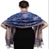 Achillea Soft Silky Reversible Paisley Pashmina Shawl Wrap Scarf w/Fringes (Royal Blue) view 4