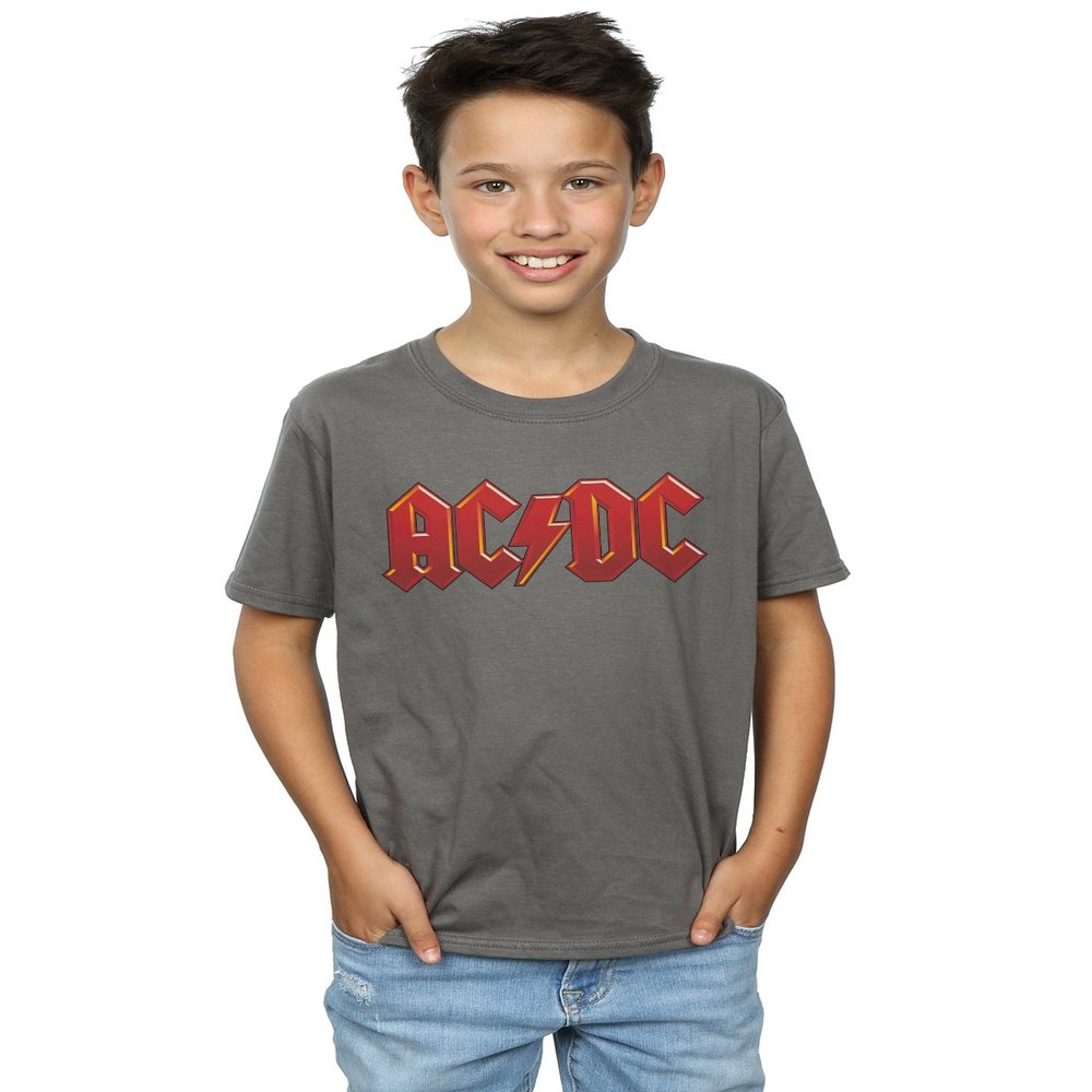 AC/DC Boys Dark Red Logo T-Shirt 5-6 Years Charcoal