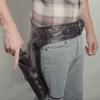 44/45 Caliber Leather Gun Holster - Authentic Handmade Waist Size 50 - Black view 4