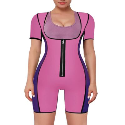 NonEcho Neoprene Sweat Sauna Suit Shaper for Women Slimming Full Body Shapewear Waist Trainer Workout Top with Sleeve