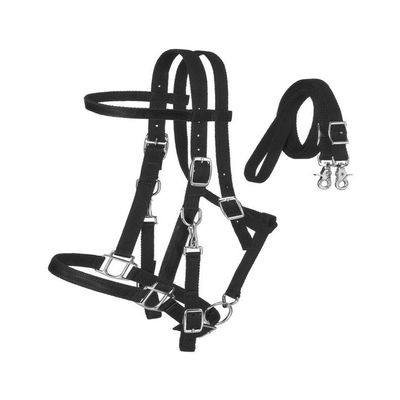 Tough 1 Nylon Halter Bridle Black