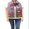 Flyingeagle Trade Elegant Paisley Pattern Double Layered Woven Multi-Color Pashmina Silky Shawl Scarf for Women (Hot Pink/Teal Blue and Orange) view 3